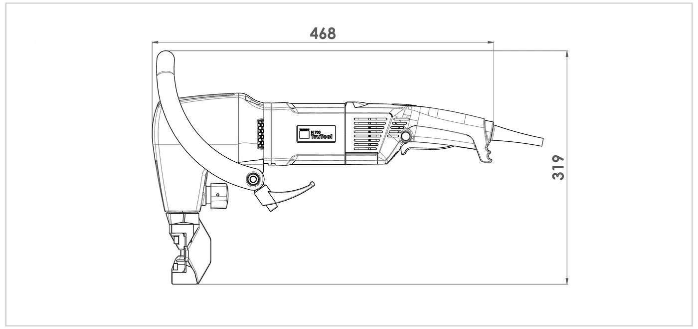 TruTool N 700, dimensional drawing